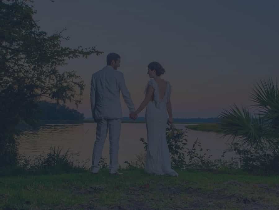 A couple on their wedding day